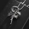 Fashion Trendy Personality Versatile Punk Style Sexy Domineering Four-Winged Goddess Pendant Necklace for Men and Women