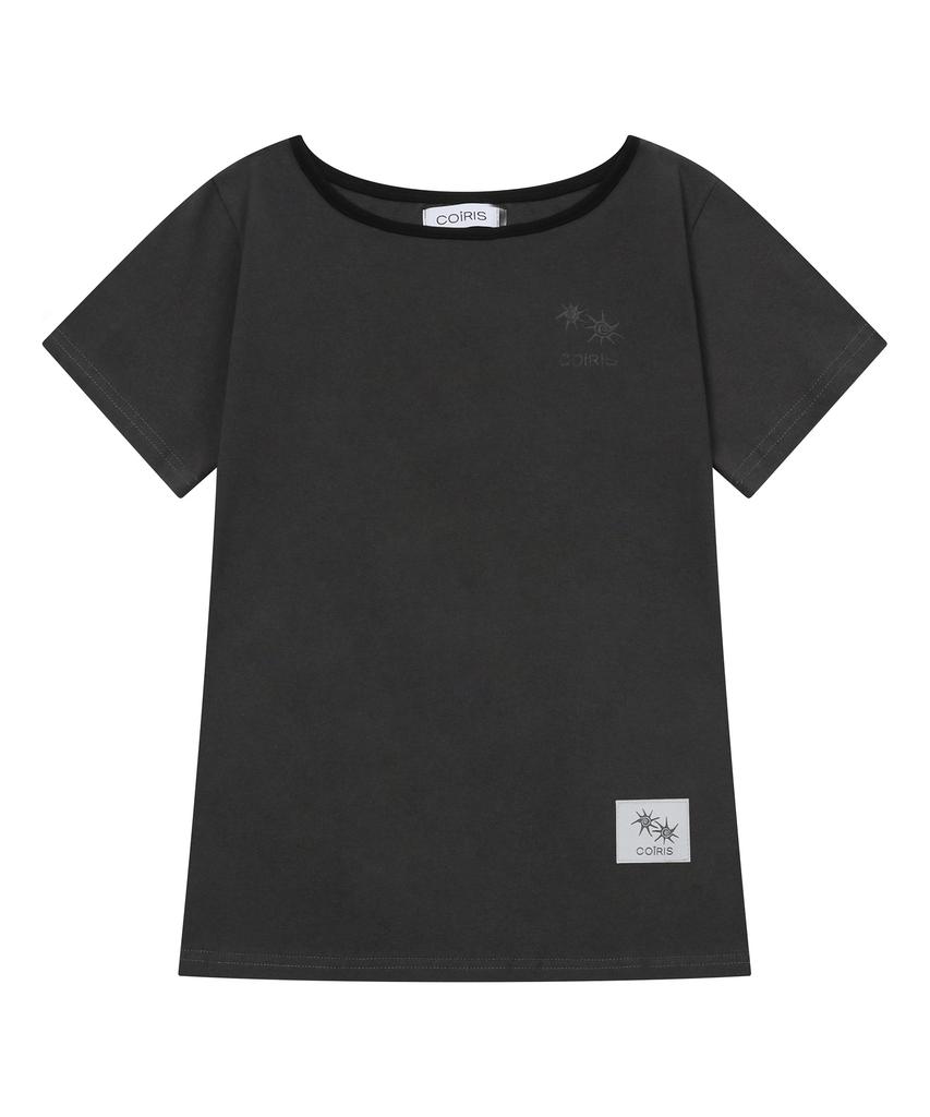 Koiliseu [One Shoulder] Laura Small Logo One Shoulder Short Sleeve T-Shirt (13 Colors)