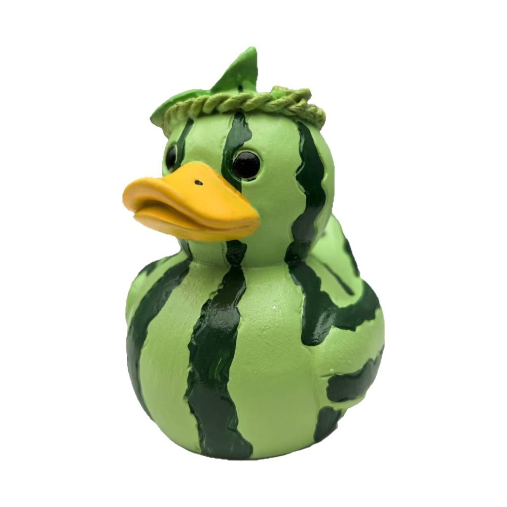 Decorative Dragon Fruit Duck Figurine Cartoon Duck Ornament Watermelon Duck Statue  Desktop Display