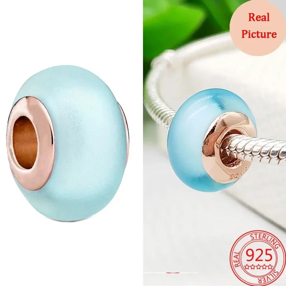 Colorful Murano Glass Beads Glass Ripple Charm Wavy Glass Bead Charms Fit Brand Bracelets Women Copper Jewelry Gift