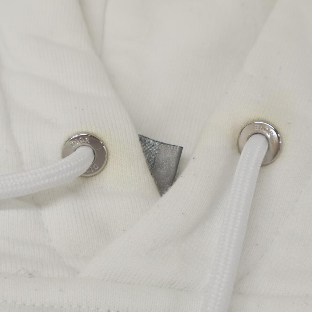 DIOR x Raymond Petitbon 943J600E0531 White Logo Embroidered Sweatshirt Hoodie Oversized tops S whiteUsed