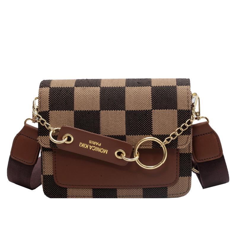 Spring Style High-End Women's Checkerboard PU Crossbody Bag – Fashionable, Versatile, and Exquisite Small Square Design