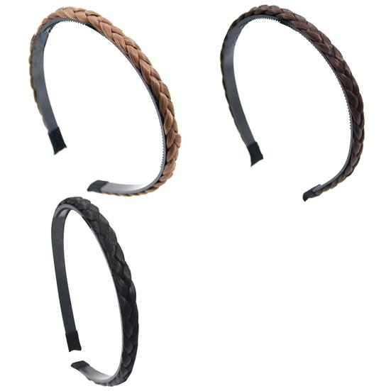 Headband Delicate Solid Color Twisted Wig Design Synthetic Hairband for Party