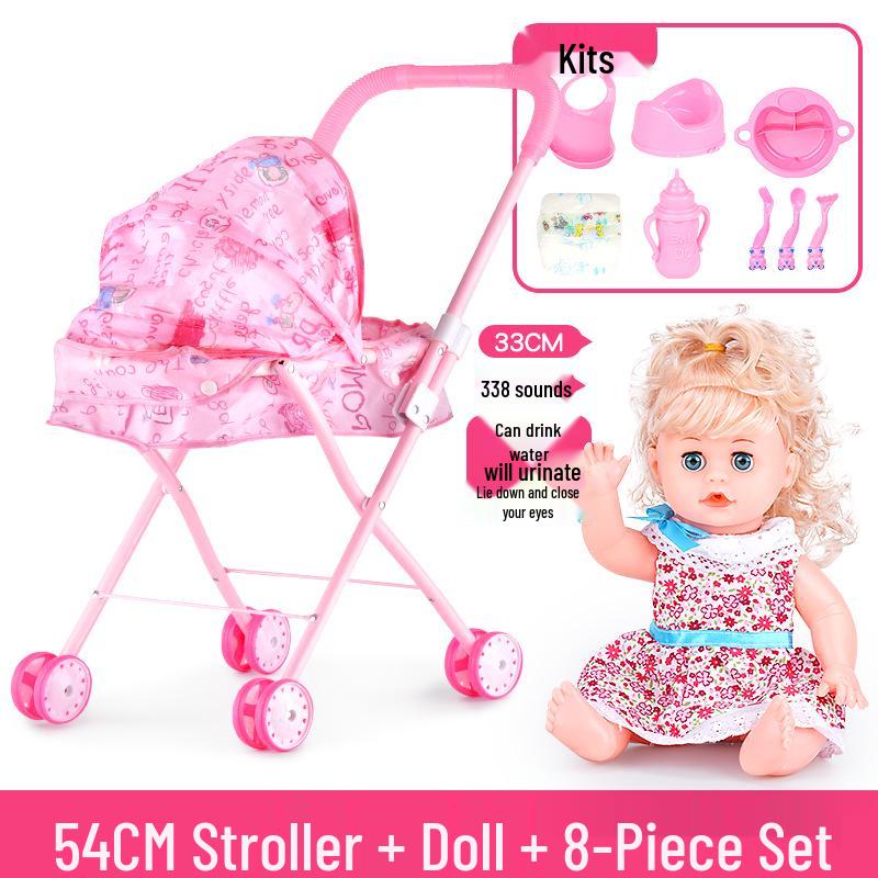 Cross-border Doll & Stroller Set for Girls - Children's Simulation Playhouse Toy