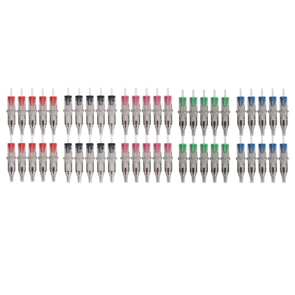 Sada tetovací tužky Hliníková slitina Tetovací tyčinková tužka a 50 kuličkových náplní s cvičnou kůží