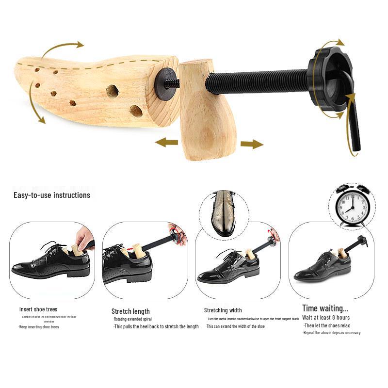 Întindător de pantofi reglabil din lemn de pin pentru pantofi de bărbați și de damă – Potrivit pentru pantofi cu toc înalt și pantofi plați