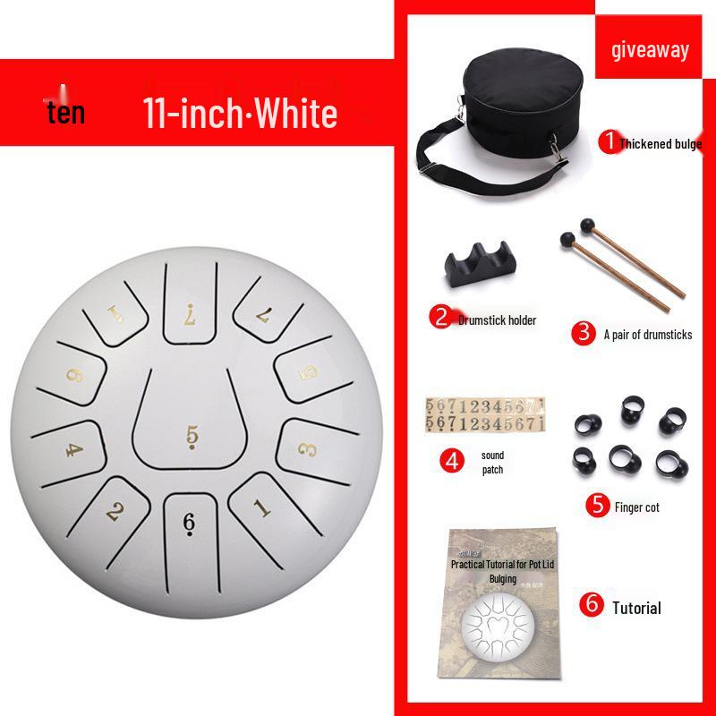 6-inch 11-tone Ethereal Steel Tongue Drum - Beginner to Professional Instrument for Kids & Adults