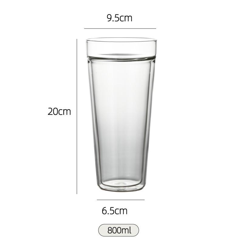 Large Capacity 400/800ml Heat-resistant Double Wall Glass Coffee Mug Espresso Cup American Latte Cappuccino Tea Water Cup