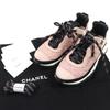 Tolle CHANEL Sneaker COCO Markenzeichen Matelassé Logo Sohle Wildleder rosa schwarz 36 G38290 Gebraucht
