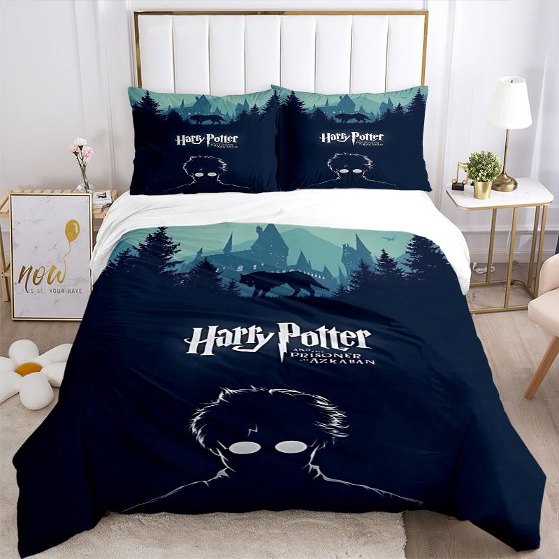 3pcs Harry Potter Prisoner of Azkaban Bedding Set, Soft Polyester Duvet Cover and Pillowcases Seasons all suitable, Design for Bedroom L1003091