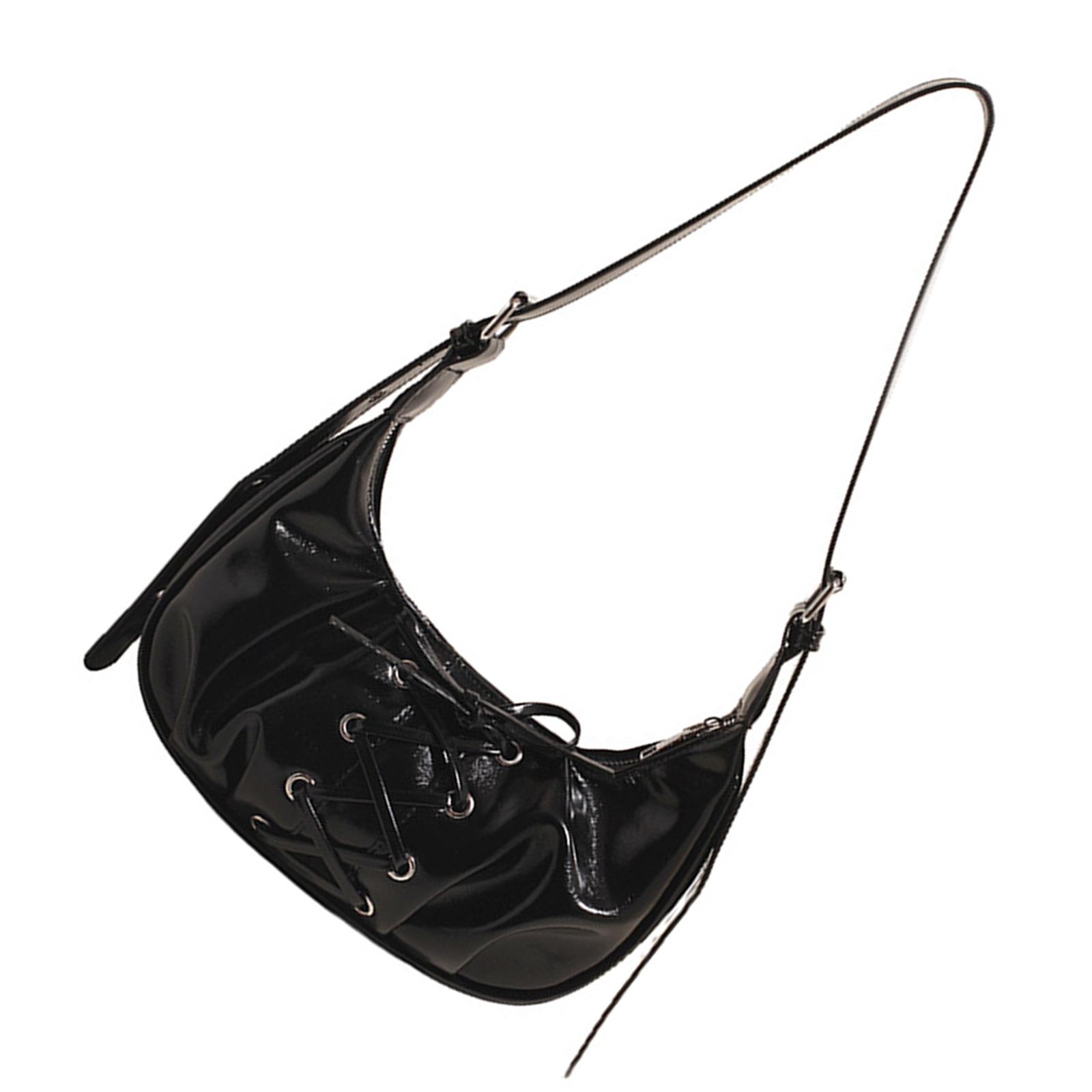 

Сумка через плечо для женщин, модная сумка-хобо из искусственной кожи, сумка-клатч под мышкой с застежкой-молнией, сумка-седло, подарки чёрный