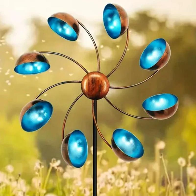 Metal Wind Rotator for Garden Outdoor Flower Shaped Windmill for Courtyard Art Decoration Rotating Windmill Wind Gyro Iron Art
