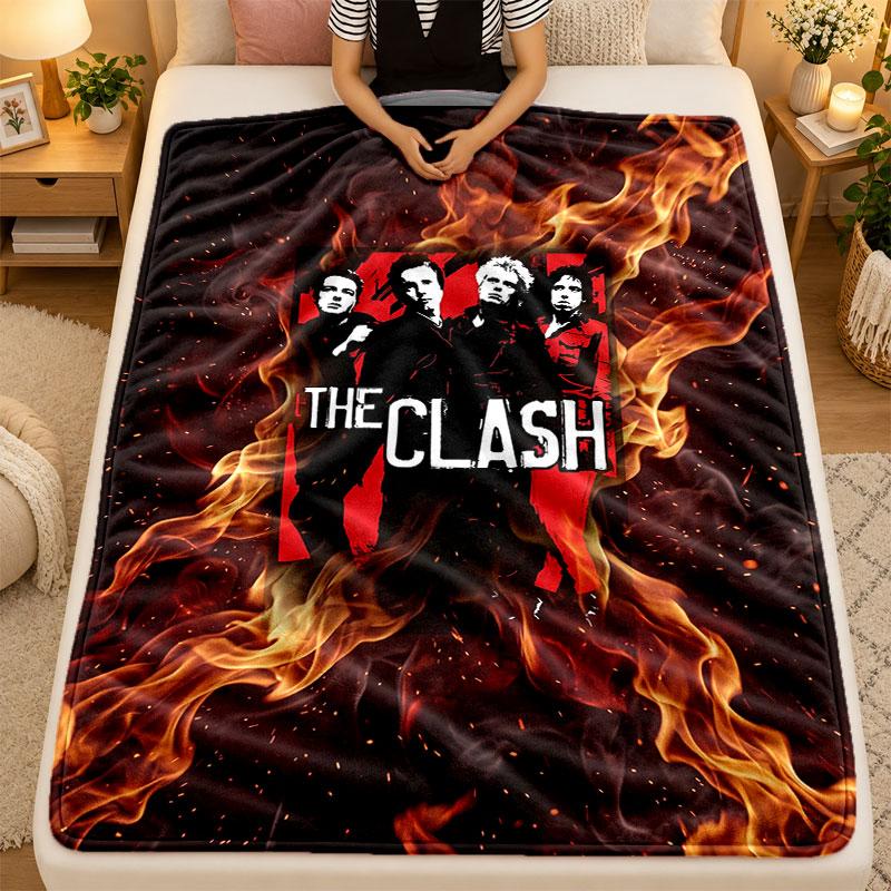 Flannel BlanketThe Clash Warm Soft Throw Blanket for Indoor Sofa Bed Living Room Use