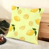 Lemon Pattern Cushion Cover Soft Short Plush Pillow Cover Smooth Cozy Texture Aesthetic Cushion Case Home Decor