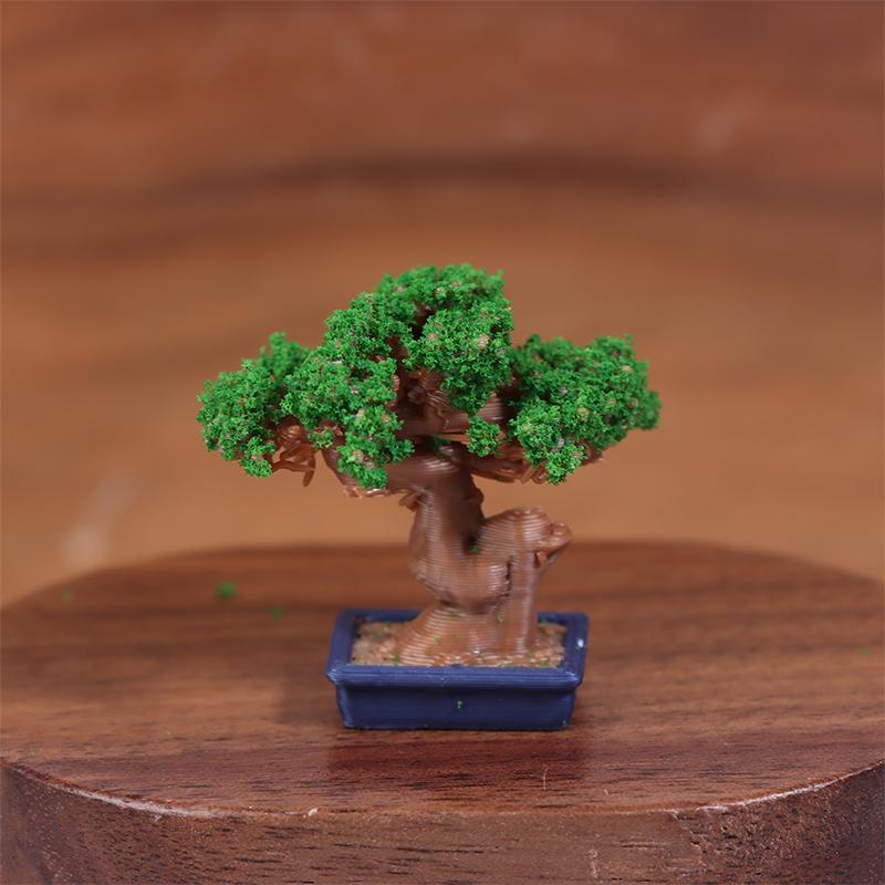 1/12 Dollhouse Simulation Mini Green Tree Potted Dollhouse Home Decorations Dolls House Micro Landscape Garden Ornament