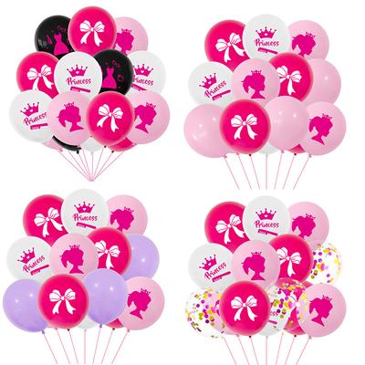 New Barbie Princess Printed Balloon Bundle Balloon Set Children'S New Year'S Party Decoration Scene Arrangement Photo Props