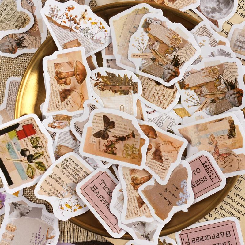 46 Pieces/box Shards Tearing Apart Boxed Stickers Student Stationery Decorative Materials Handmade DIY Decorative Collages