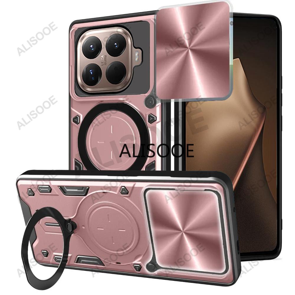 

Чохол для Xiaomi 15T Pro / Mi 15T Чохол Магнітне Кільце-Підставка Засувка Захист Камери Чохол для Телефона для Xiaomi 15T Capa for Xiaomi 15T рожевий колір золота