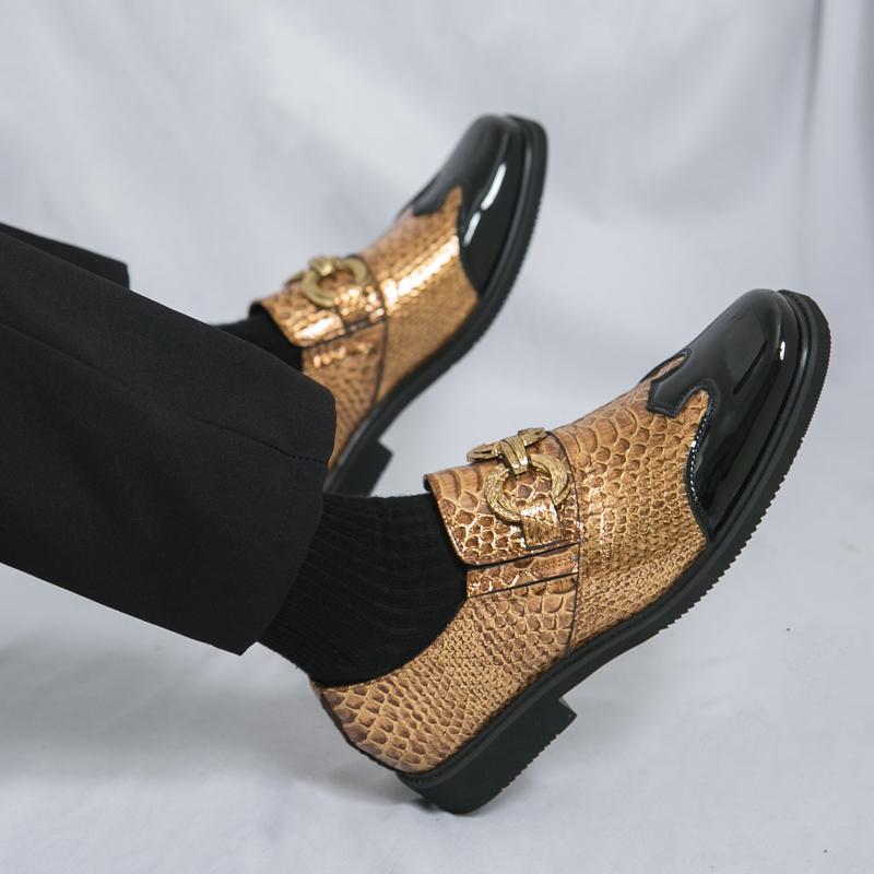 Men Casual Office Business Formal Oxford Thick Bottom Dress Shoes Men Gentleman Outdoor Patent Leather Wedding Shoes Fashion