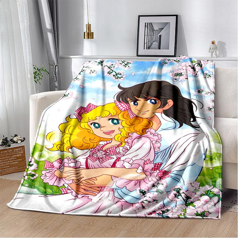Candy Candy 29 Styl Nowy Retro Kreskówkowa Dziewczyna Anime Miękki Pluszowy Koc, Flanelowy Koc Narzuta do Salonu Sypialni Sofa Prezent dla Dziecka