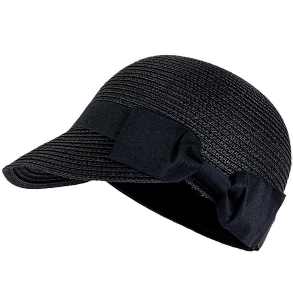 Elegant Summer Straw Hats Women Girl Short Brim Equestrian Caps Outdoor Foldable Breathable Baseball Cap Portable Beach Sun Hat