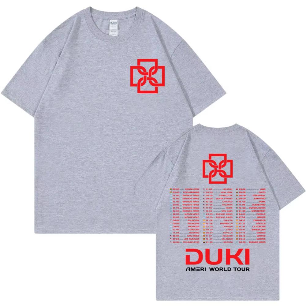Rapper Duki Ameri World Tour 2025 Merch Tshirt Men Womens Clothing Fashion Hip Hop T Shirts Summer Casual Loose Cotton Tshirt S