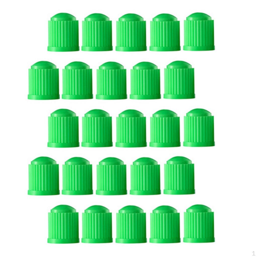 25 Car Tire Valve Caps with Rubber Ring for Vehicle