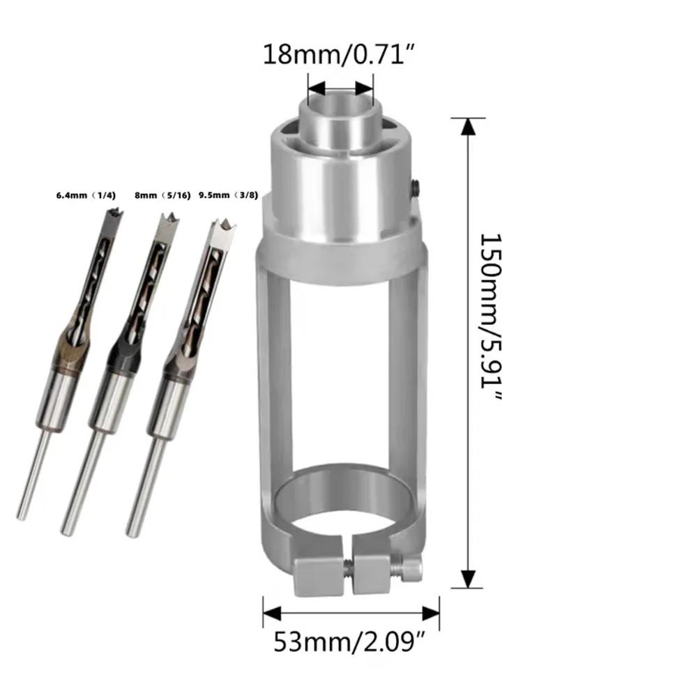 Fixing Bracket for Square Hole Drill Bit Adapter Compatible with Hand Electric Drills Aluminium Alloy Material