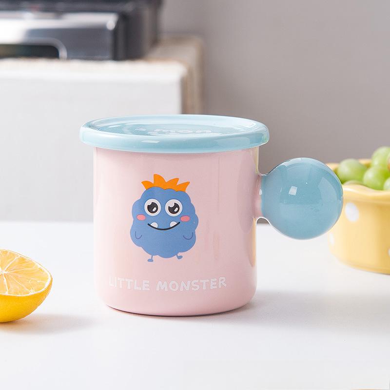 Cute Macaron Contrasting Color Mug Ceramic Cup Cartoon Little Monster Creative Coffee Cup Home Office Drinking Water