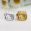 Sterling Silver 999 Hello Kitty Beaded Cartoon KT Cat Head Loose Beads Jewelry