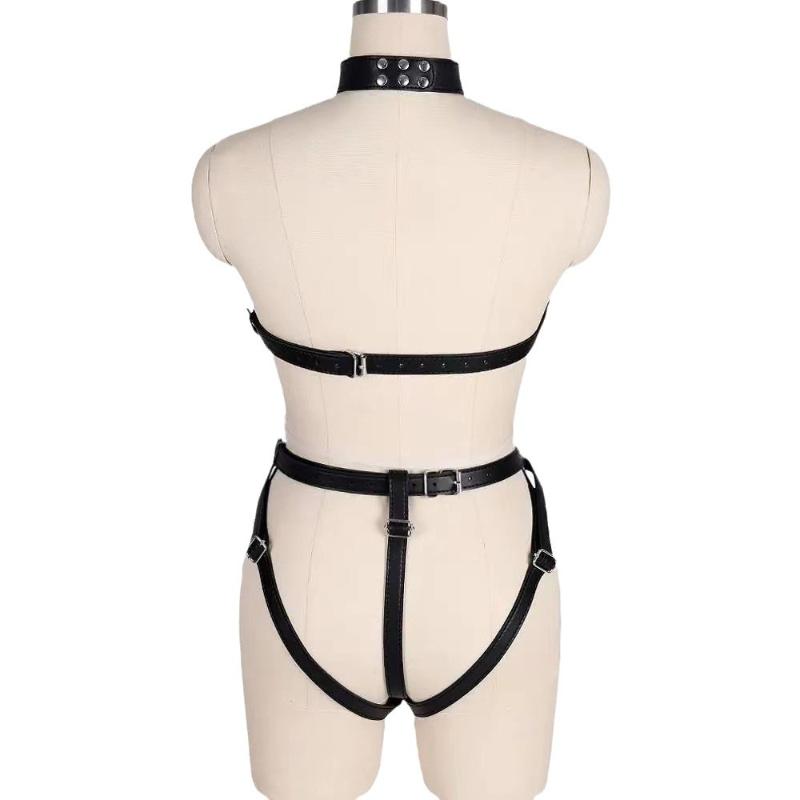 Women Sexy Sex Bondage Body Harness Belt Pu Leather Lingerie Thigh Garter Belt Gothic Clothing Festival Rave Outfit