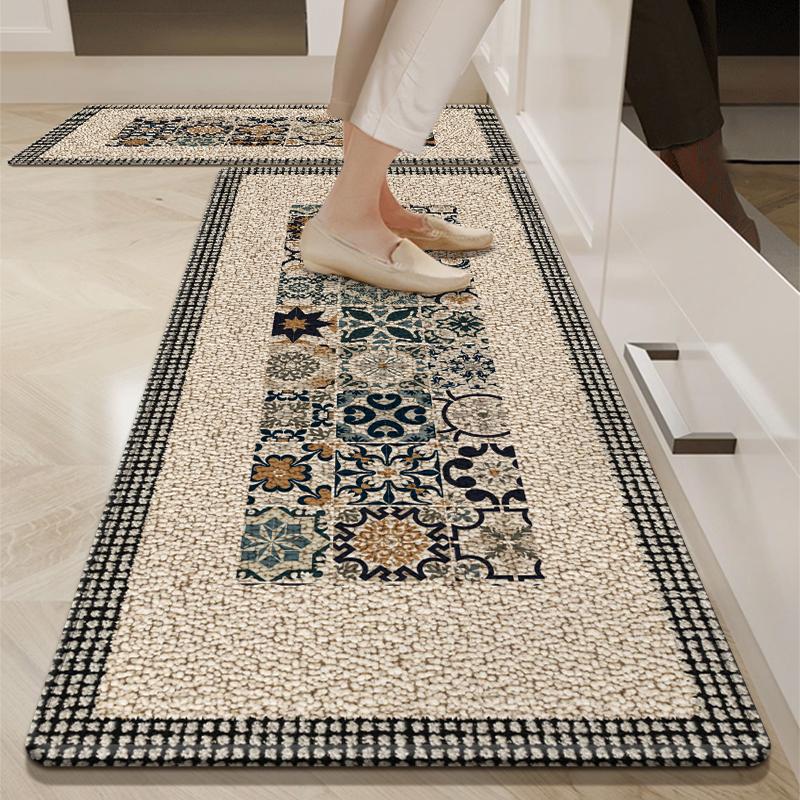 Kitchen floor mat, absorbent, oil-absorbing, non-slip, simple, cuttable, easy-to-clean diatomaceous earth mat.