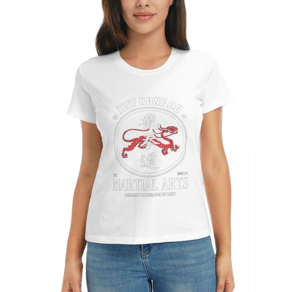 Women TShirt Unleash The Dragon Within Jeet Kune Do Dragon Power Short Sleeve Tees Cotton T Shirts Clothes Tops Streetwear