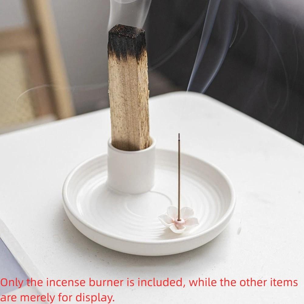 

Candles Holder Ceramic Incense Burner Incense Stick Holder for White Sage & Palo Santo & Cone білий