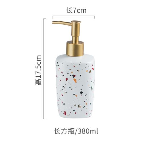 Keramik Tragbare Seifenspender Handwaschflasche Terrazzo-Muster Lotionflasche Seifenflasche Badezimmer-Seifenspender