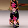 2024 Summer Retro V-Neck Multicolor Sleeveless Long Skirt Dress