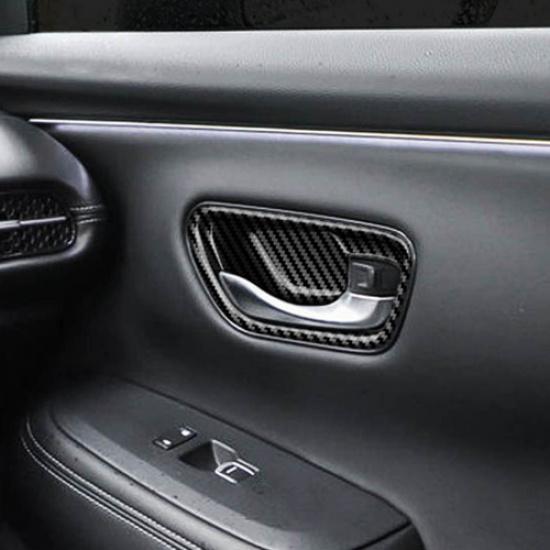 For Honda HR-V HRV -2025 Carbon Fiber Inner Car Door Handle Bowl Cover 4pcs