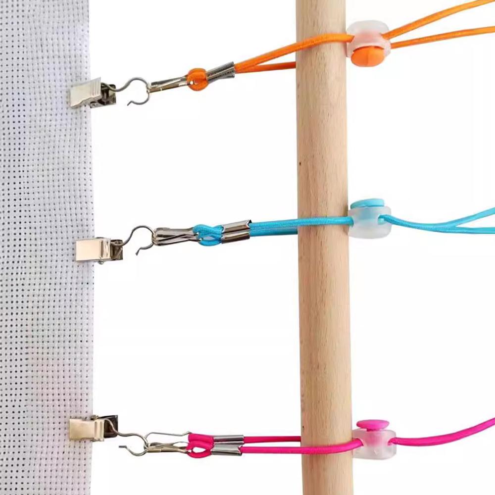 12 Stück Verstellbare Kreuzstich-Seitenclips Elastische Befestigungsseile mit Befestigungsclips