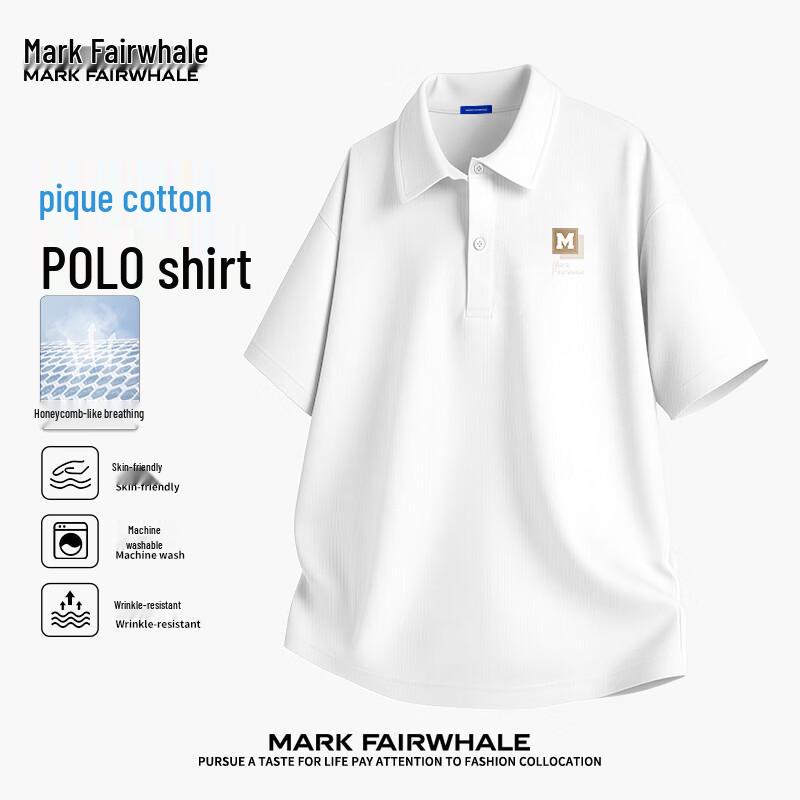 Мужская пике-поло с коротким рукавом MARK FAIRWHALE 2XL белый