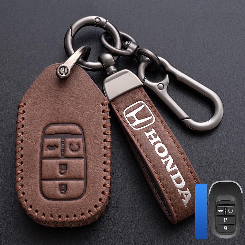 Leather Car Key Remote Cover Full Case Accessories For Honda Civic Accord HR-V CR-V CRV 11th 2022 2023 City Fit Odyssey Jade