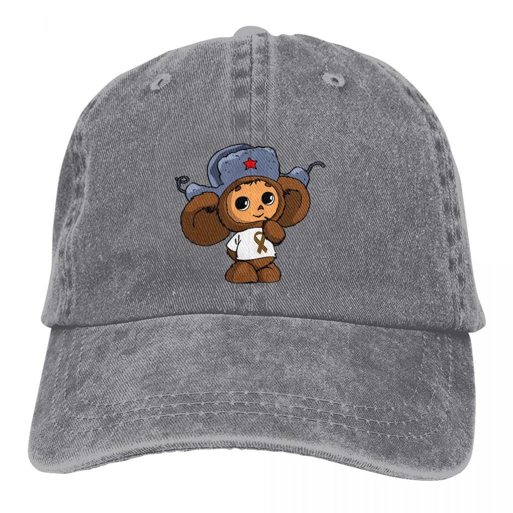 Summer Cap Sun Visor USSR Hip Hop Caps Cheburashka Cute Soviet Russian Cartoon Cowboy Hat Peaked Hats