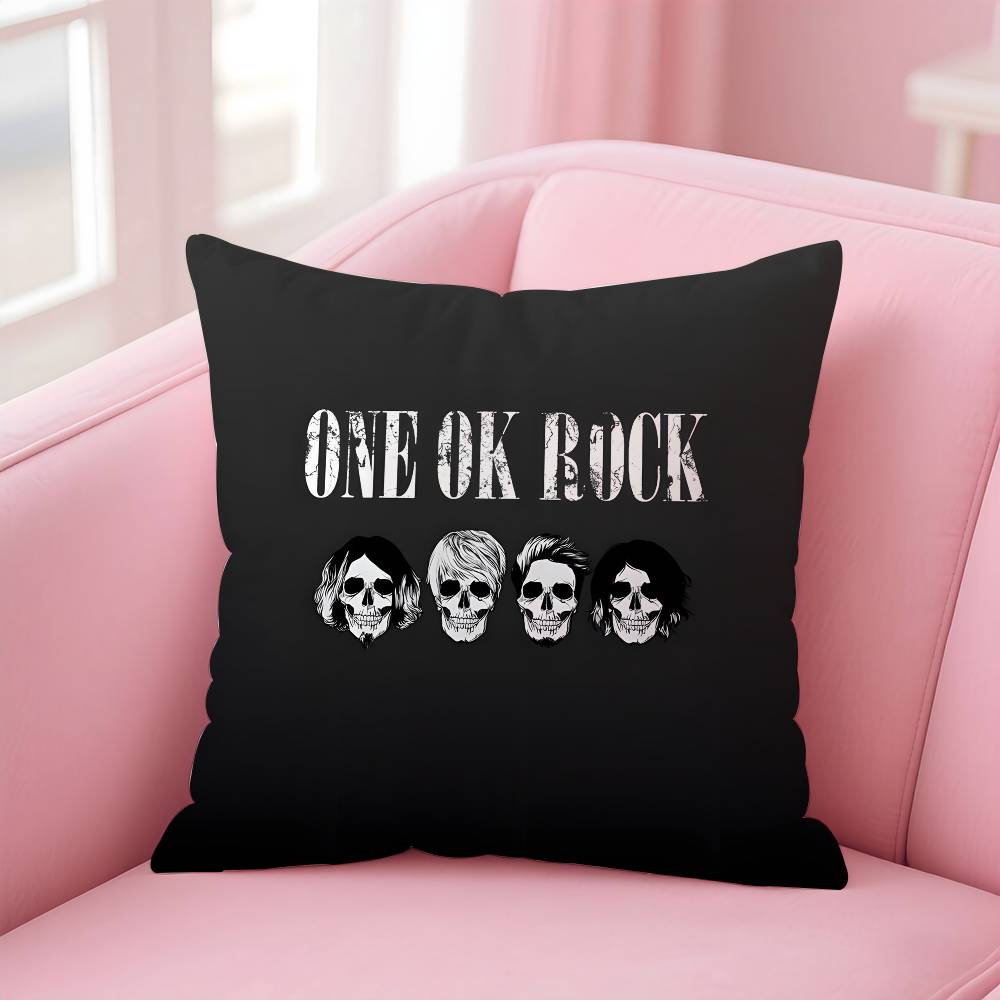 One Okband O-One Ok R-Rock Ambitions Pillow Case Pattern Printing Pillowcase Living Room Sofa Cushion Cover Bedroom Room Decor