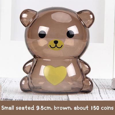 Creative Little Bear Pig Bank Transparent Coin Saving Box Cute Safe Deposit Box