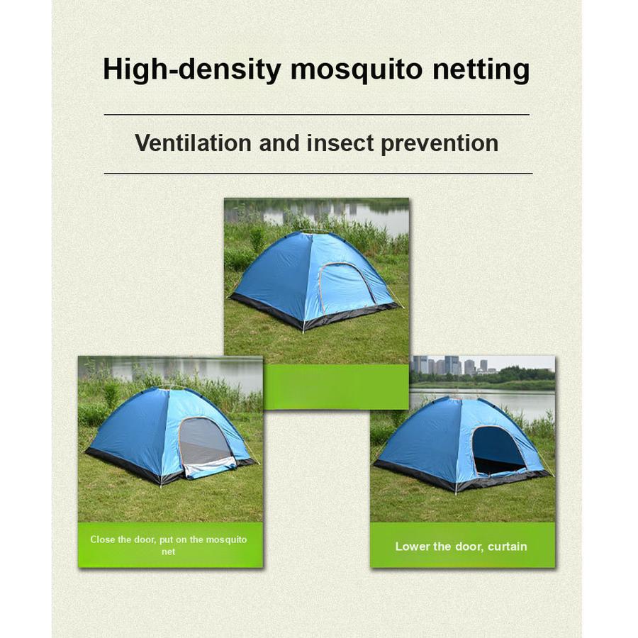 3-4 Person Outdoor Camping Tent, Automatic Folding Beach Tent, Quick Setup Windproof Camping Tent