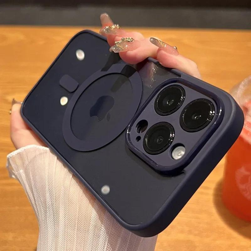 Akrylový Průhledný Magnetický Sací Vhodný pro Pouzdro na Mobilní Telefon IPhone16 Plně Zahrnující Objektiv Macaron IPhone15 Ochranné Pouzdro