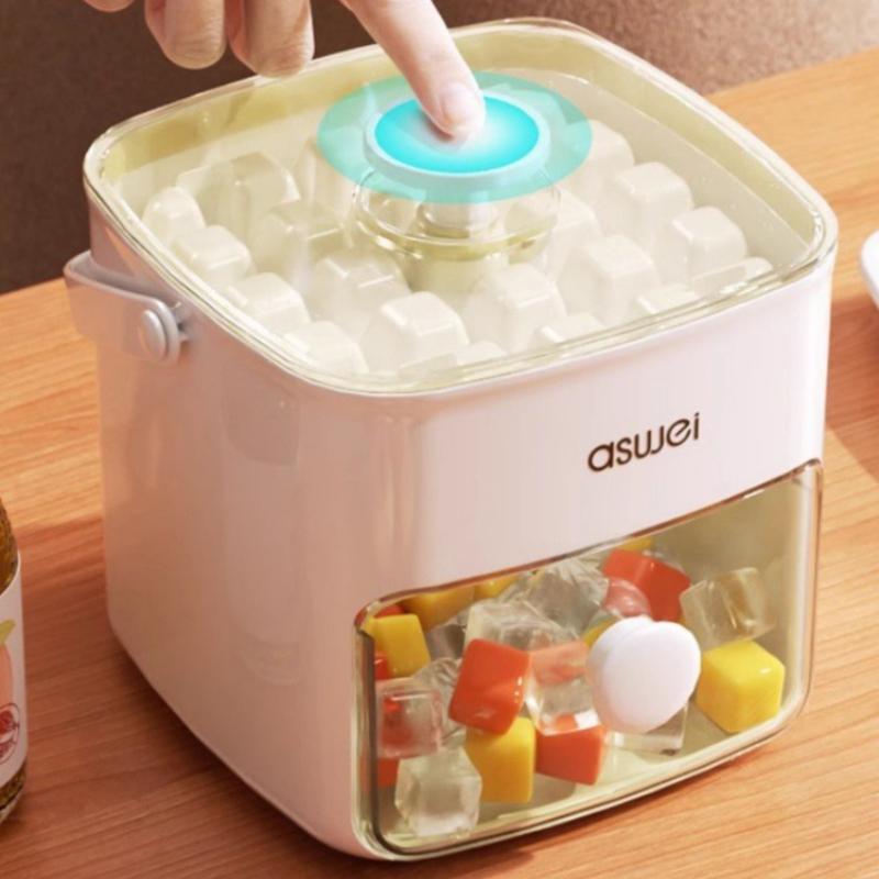 Ice Mold Ice Maker Machine with Easy-press Lid Ice Box Large Capacity Storage Containers Household Mould Kitchen Accessories