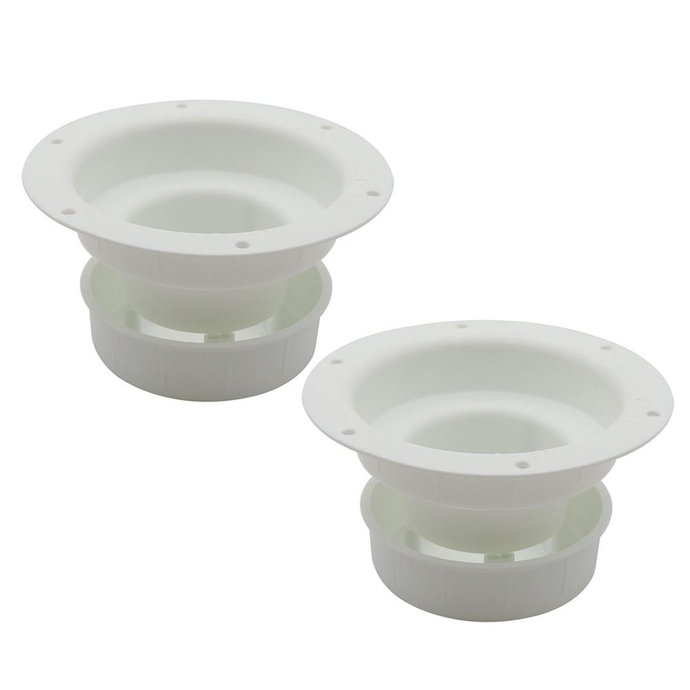 2pcs Vent Cap White Plastic Roof Cover for Trailer Camper 1" to 2 3/8