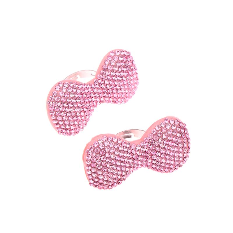 Neuer Y2K Süßer Glänzender Rosa Schleife Offener Ring Für Mädchen Frauen Mode Strass Fingerringe Trendiger Statement Schmuck Geschenke