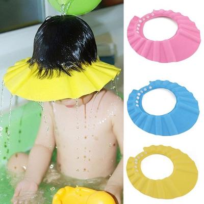 Einstellbare weiche Baby Kinder Kind wasserdichte Shampoo Bad Duschhaube Hut Sonnenblende