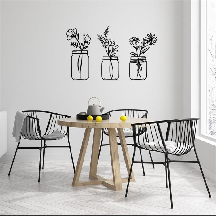 Metal Flower Vase Wall Decorations, Metal Flower Vase Wall Arts Sign Metal Decorations